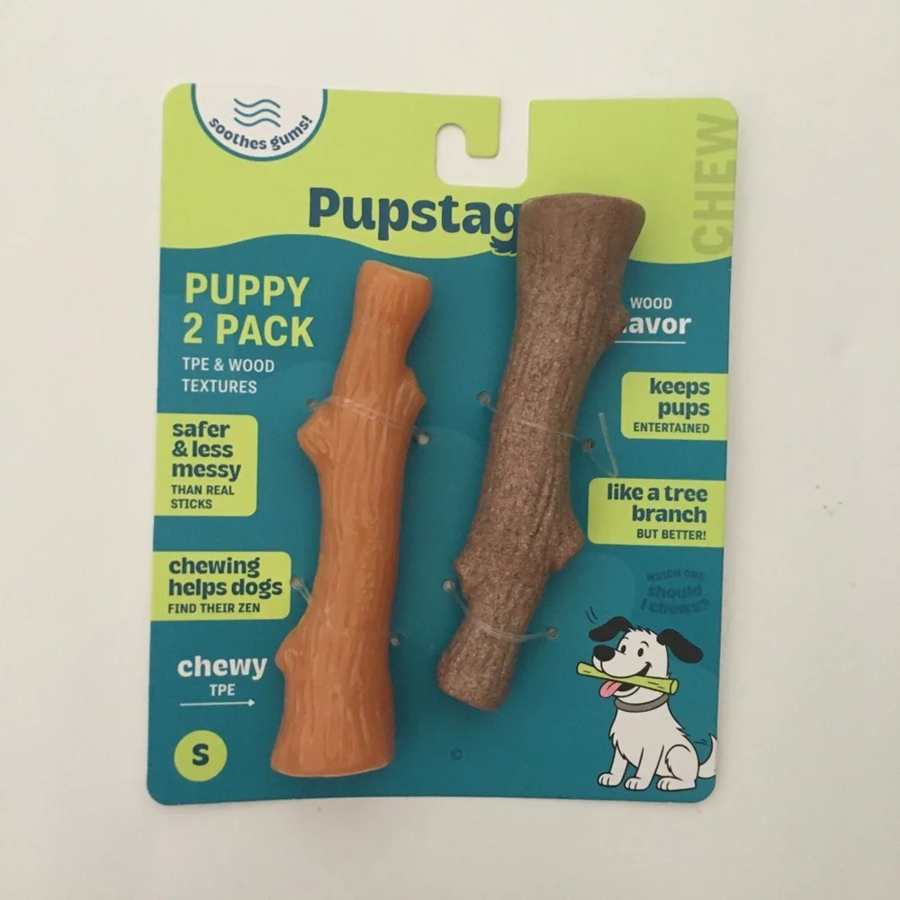 Pupstages Puppy 2-Pack Chew Sticks for Small Dogs NEW
